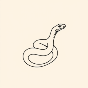 Minimal Color Rattlesnake Tattoo