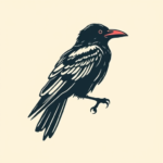 Minimal Color Raven Tattoo