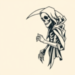 Minimal Color Reaper Tattoo