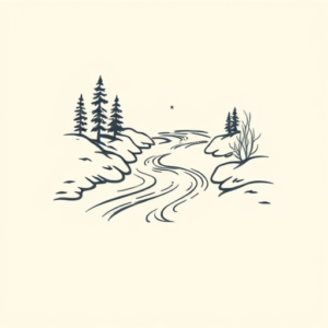 Minimal Color River Tattoo