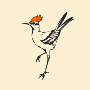 Minimal Color Roadrunner Tattoo