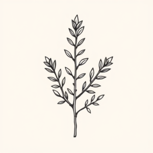 Minimal Color Rosemary Tattoo