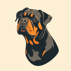 Minimal Color Rottweiler Tattoo