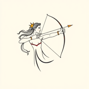 Minimal Color Sagittarius Tattoo