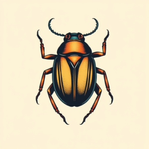 Minimal Color Scarab Tattoo