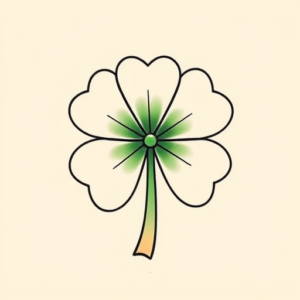 Minimal Color Shamrock Tattoo