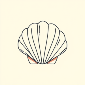 Minimal Color Shell Tattoo