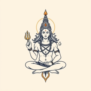 Minimal Color Shiva Tattoo