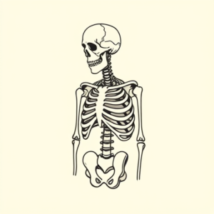 Minimal Color Skeleton Tattoo