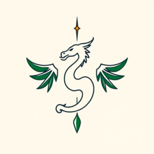Minimal Color Slytherin Tattoo