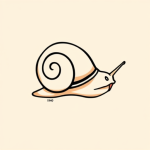 Minimal Color Snail Tattoo