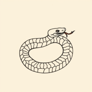 Minimal Color Snake Tattoo