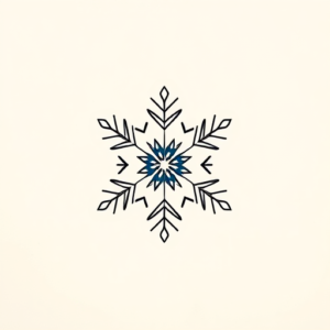 Minimal Color Snowflake Tattoo