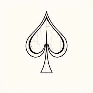 Minimal Color Spade Tattoo