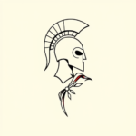 Minimal Color Spartan Tattoo