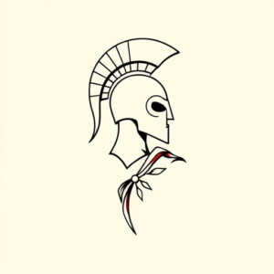 Minimal Color Spartan Tattoo