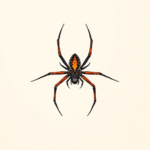 Minimal Color Spider Tattoo