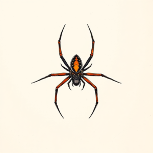 Minimal Color Spider Tattoo
