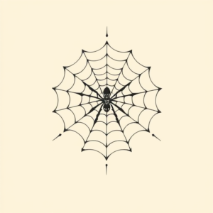 Minimal Color Spiderweb Tattoo