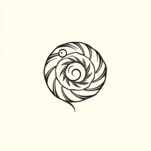 Minimal Color Spiral Tattoo