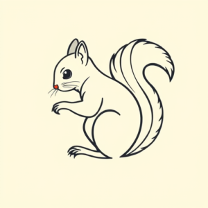 Minimal Color Squirrel Tattoo