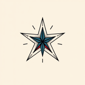 Minimal Color Star Tattoo