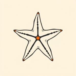 Minimal Color Starfish Tattoo
