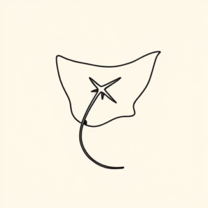Minimal Color Stingray Tattoo