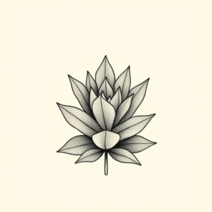 Minimal Color Succulent Tattoo