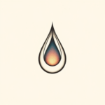 Minimal Color Teardrop Tattoo