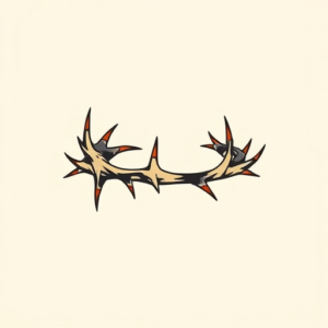 Minimal Color Thorn Tattoo