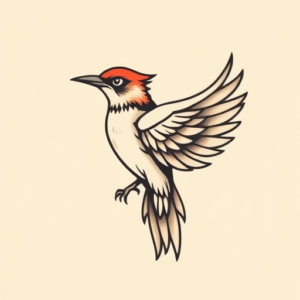 Minimal Color Thunderbird Tattoo