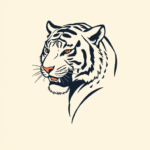 Minimal Color Tiger Tattoo