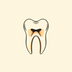 Minimal Color Tooth Tattoo
