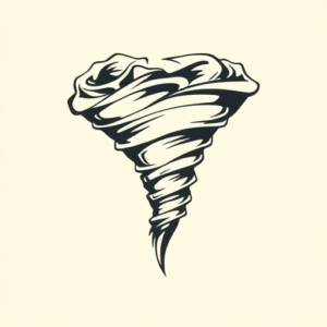 Minimal Color Tornado Tattoo
