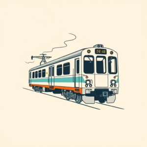 Minimal Color Train Tattoo