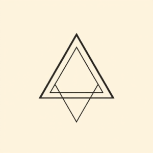 Minimal Color Triangle Tattoo