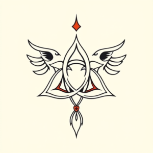 Minimal Color Trinity Tattoo