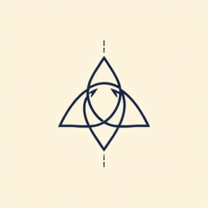Minimal Color Triquetra Tattoo