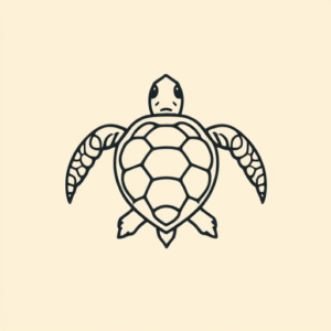 Minimal Color Turtle Tattoo