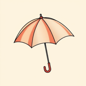 Minimal Color Umbrella Tattoo