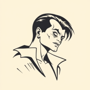 Minimal Color Vampire Tattoo