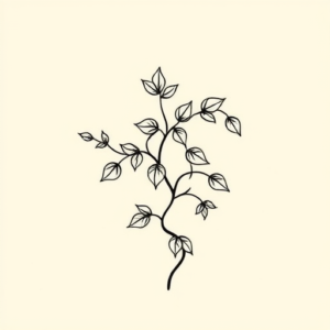 Minimal Color Vine Tattoo