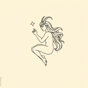 Minimal Color Virgo Tattoo