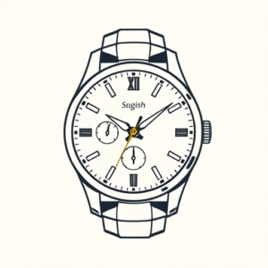 Minimal Color Watch Tattoo