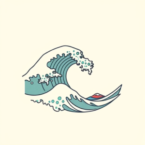 Minimal Color Wave Tattoo