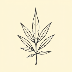 Minimal Color Weed Tattoo