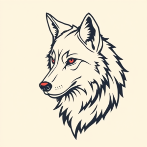 Minimal Color Werewolf Tattoo