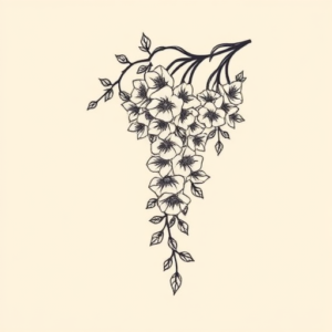 Minimal Color Wisteria Tattoo