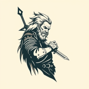 Minimal Color Witcher Tattoo